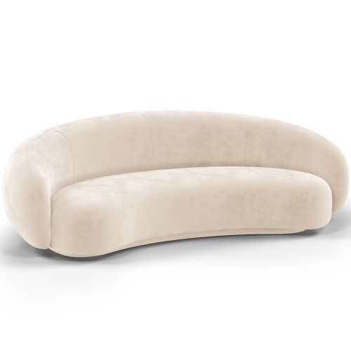 Curved hotsell beige sofa